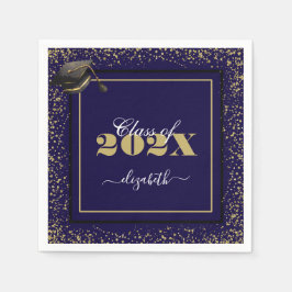 Elegante Gold Abschluss Class 2025 Individuelle Na Serviette