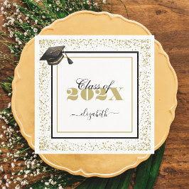 Elegante Gold Abschluss Class 2025 Individuelle Na Serviette