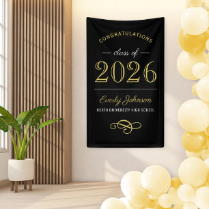 Elegante Gold-Abschlussklasse 2026 Banner