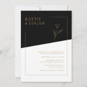 Elegante Gold Accent Geometric Wedding Einladung (Vorderseite)