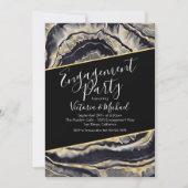 Elegante Gold Agate Engagement Party Einladungen (Vorderseite)