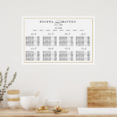 Elegante Gold Alphabetische Hochzeitssattelkarte Poster (Küche)