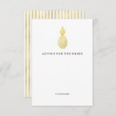 Elegante Gold Ananas Beratung für die Braut Hinweiskarte (Vorne/Hinten)