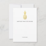 Elegante Gold Ananas Beratung für die Braut Hinweiskarte<br><div class="desc">Diese stylischen Brautparty "Ratschläge für die Braut" Karten zeigen ein Imitat goldene Ananas auf weißem Hintergrund. Auf der Kartenrückseite sind die Goldstreifen der Imitate zugeordnet. Sie können diese jedoch entfernen und das hintere Leerzeichen verlassen, wenn Sie möchten, indem Sie das Element anpassen. Bitte kontaktieren Sie mich, wenn Sie Hilfe benötigen....</div>