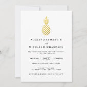 Elegante Gold Ananas Einladung zur Hochzeit (Vorderseite)