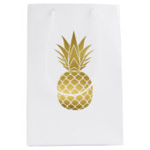 Elegante Gold Ananas Geschenktasche Mittlere Geschenktüte (Vorderseite)