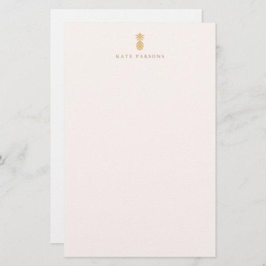 Elegante Gold Ananas Notepad Note Card Briefpapier (Vorne/Hinten)