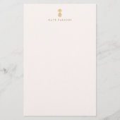 Elegante Gold Ananas Notepad Note Card Briefpapier (Vorderseite)