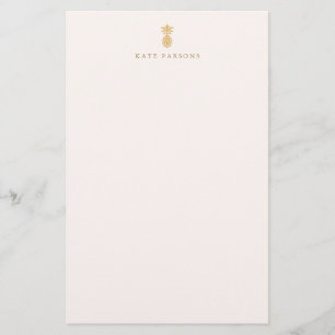 Elegante Gold Ananas Notepad Note Card Briefpapier
