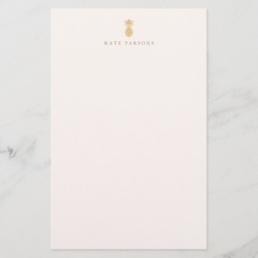 Elegante Gold Ananas Notepad Note Card Briefpapier (Vorderseite)