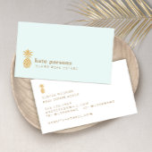 Elegante Gold Ananas Pastel BLue Business Card Visitenkarte