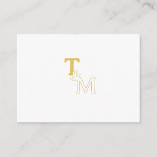 Elegante Gold Anfangsmonogramm Beilagekarte Begleitkarte