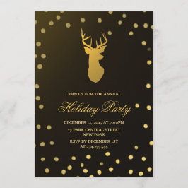Elegante Gold Antler Gold Confetti Einladung