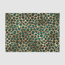 Elegante Gold Aquamarin Leopard Animal Print
