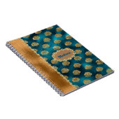 Elegante Gold Aquamarine Metallic-Muscheln Persönl Notizblock (Rechte Seite)