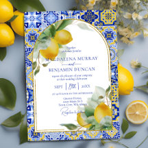 Elegante Gold Arch Italienisch Blue Tile Lemons We