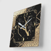 Elegante Gold Art Deko Quadratische Wanduhr (Winkel)
