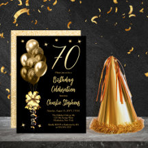 Elegante Gold Ballons auf der 70. Geburtstagsparty