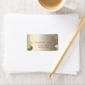 Elegante Gold Balls Snowflakes Stars Adressaufkleber (Insitu)