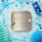 Elegante Gold Balls Snowflakes Stars Pappteller (Party)