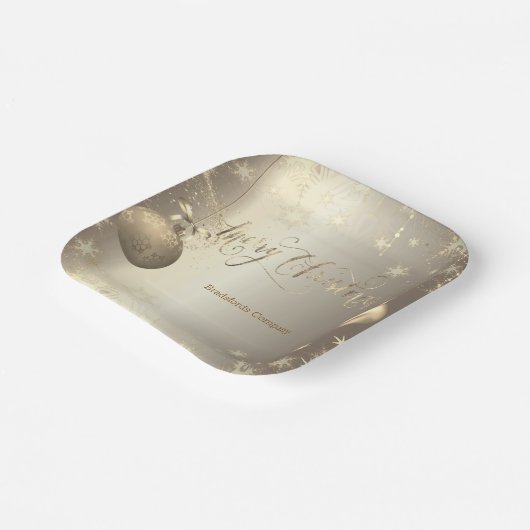 Elegante Gold Balls Snowflakes Stars Pappteller (Gewinkelt)