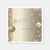 Elegante Gold Balls Snowflakes Stars Serviette (Vorderseite)