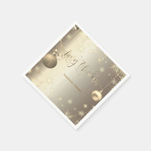 Elegante Gold Balls Snowflakes Stars Serviette (Ecke)