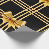 Elegante Gold Band im schwarzen Hintergrund Weihna Geschenkpapier (Ecke)