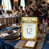 Elegante Gold Barock Hochzeit Tischnummer