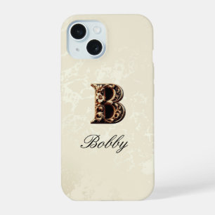 Elegante Gold Baroque Monogram Phone Case iPhone 15 Hülle