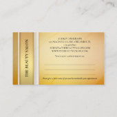 Elegante Gold Beauty Beauty Beauty Business Card Terminkarte (Rückseite)