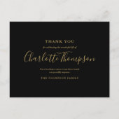 Elegante Gold Beerdigung Memorial Danke Karte (Vorderseite)