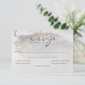Elegante Gold berichtet Silver Gray Wedding RSVP Karte (Stehend Vorderseite)
