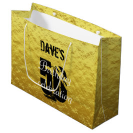 Elegante Gold & Black 50. Geburtstagsparty Große Geschenktüte