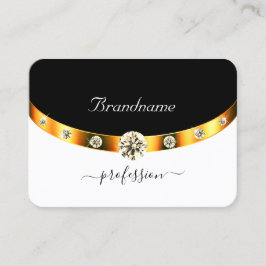 Elegante Gold Black and White Monogram Diamonds Visitenkarte