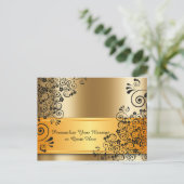 Elegante Gold Black Blume Bouquet Personalisiert Postkarte (Stehend Vorderseite)