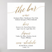 Elegante Gold & Black Calligrafy Wedding The Bar Poster (Vorne)