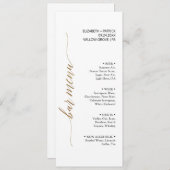 Elegante Gold & Black Calligraphy Bar Menu Card Menükarte (Vorne/Hinten)