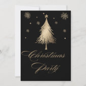 Elegante Gold Black Christmas Party Einladung (Vorderseite)