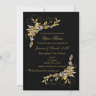 Elegante Gold Black Corporate Party Einladung