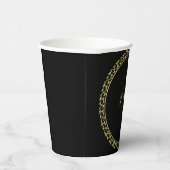 Elegante Gold/Black Erstaufkleber-Tab Pappbecher (Rechts)