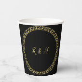 Elegante Gold/Black Erstaufkleber-Tab Pappbecher (Vorderseite)