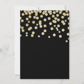 Elegante Gold & Black Glitzer Confetti Minimalisti Einladung (Rückseite)