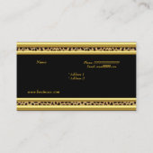 Elegante Gold Black Leopard Animal Print Visitenkarte (Rückseite)