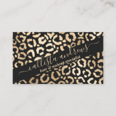 Elegante Gold Black Leopard Cheetah Animal Print Visitenkarte (Vorderseite)