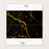 Elegante Gold Black Marble Table Platzkarte (Außenseite Aufgefaltet)
