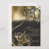 Elegante Gold Black Masquerade 16 . Geburtstag Einladung (Rückseite)