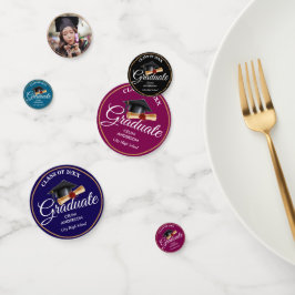 Elegante Gold-, Black & Navy Graduiertenparty-Unte Konfetti