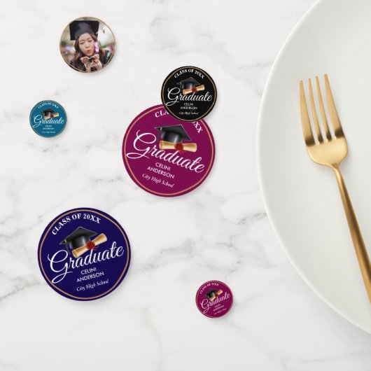 Elegante Gold-, Black & Navy Graduiertenparty-Unte Konfetti (Gruppe)