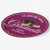 Elegante Gold-, Black & Navy Graduiertenparty-Unte Pappteller (Schrägansicht)